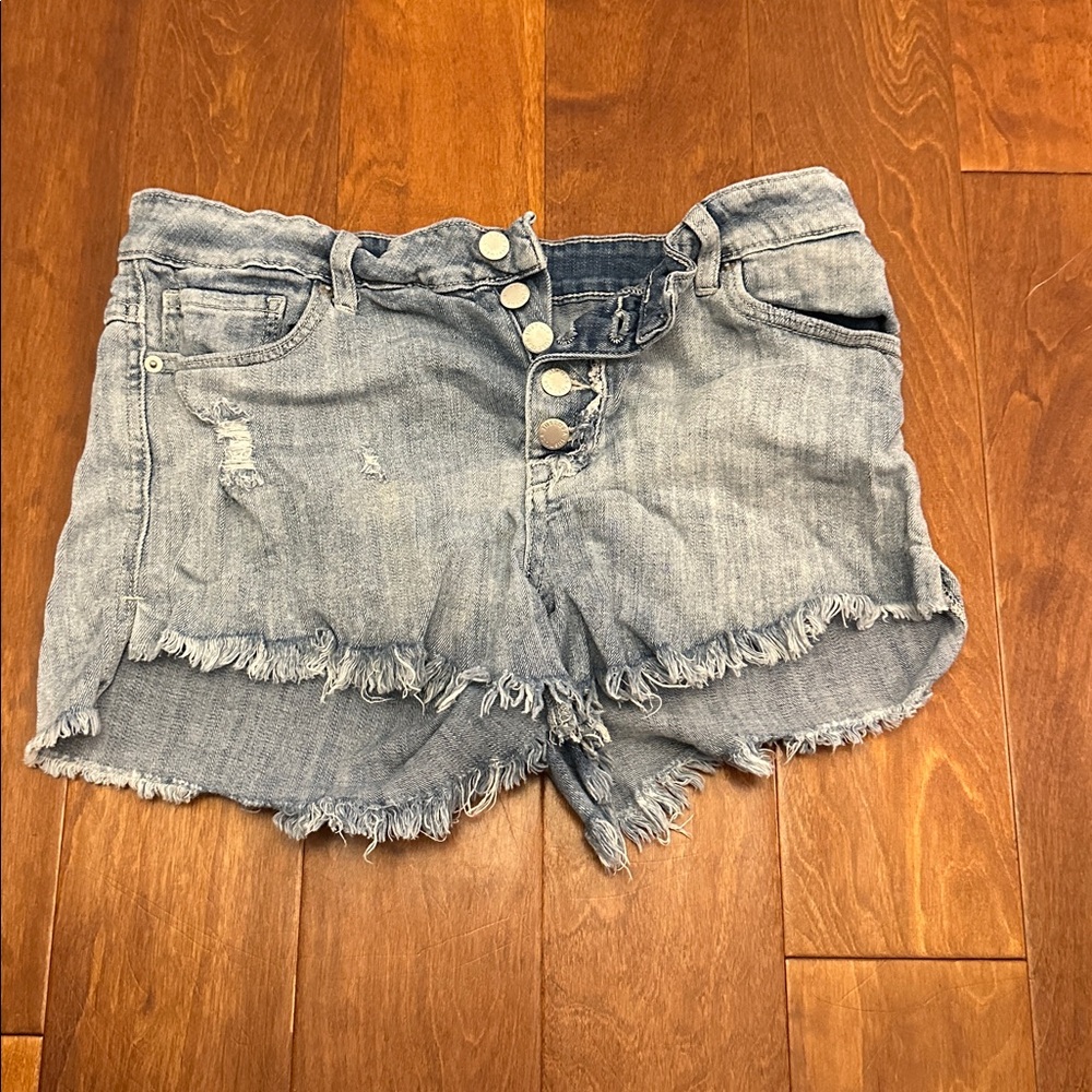 Just USA Distressed Light Blue Jean Shorts